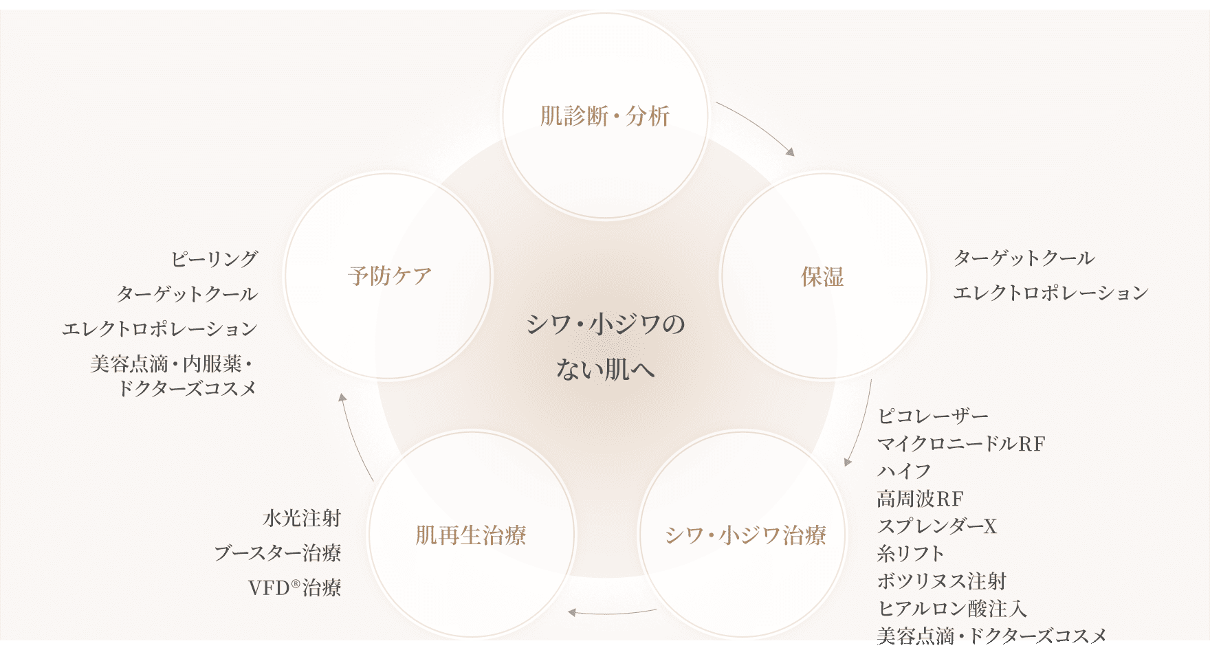 シワ・小ジワのない肌へ