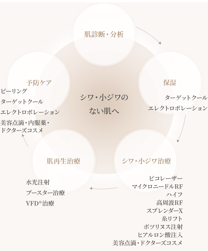 シワ・小ジワのない肌へ